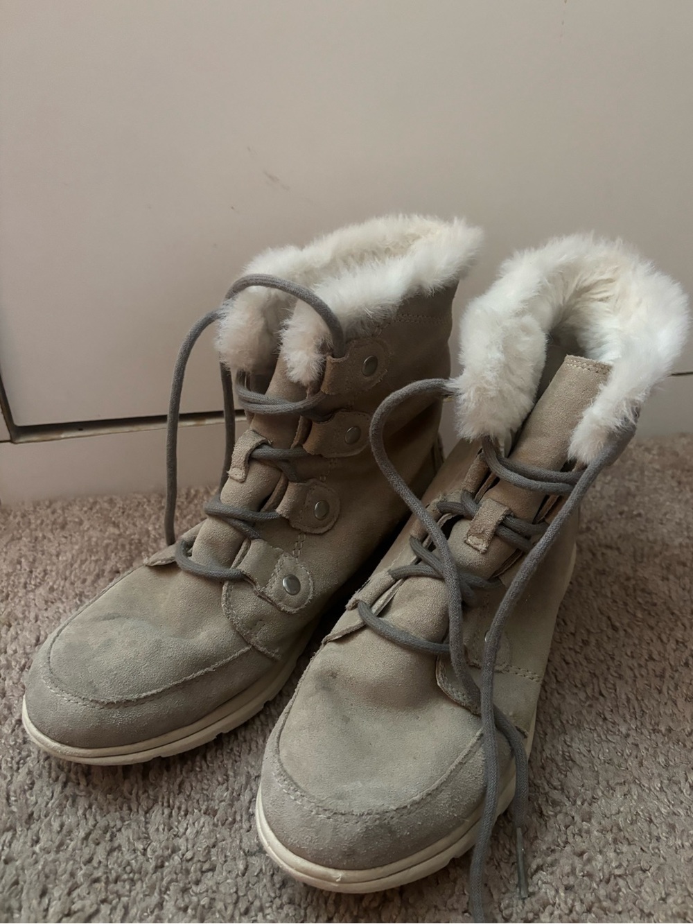 Women's Faux-Fur Lined Suede Lace-Up Sorel Winter Boots